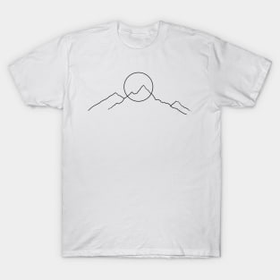 Mountains sun lineart T-Shirt